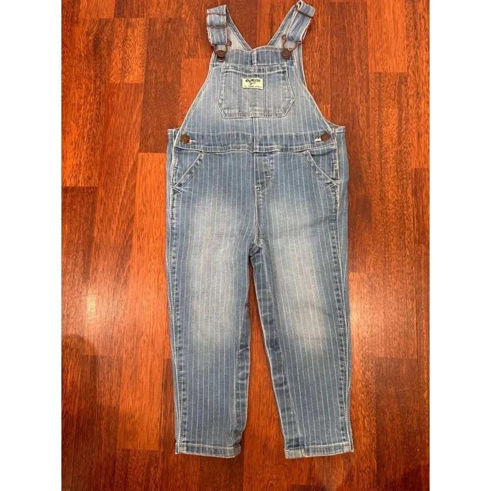 OshKosh baby girl pinstripes denim overalls